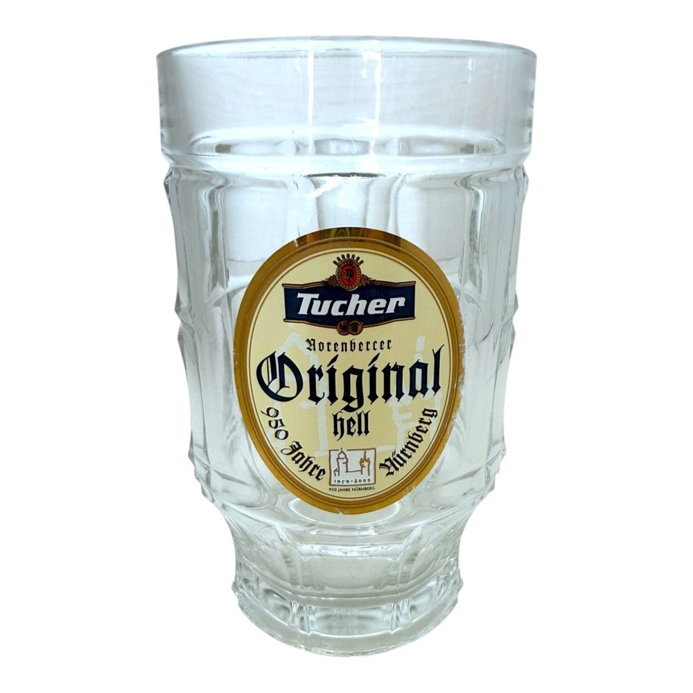 Tucher Nurnberger Original Hell 950 Jahre Nurnberg 0.5L Dimpled Glass Beer Mug